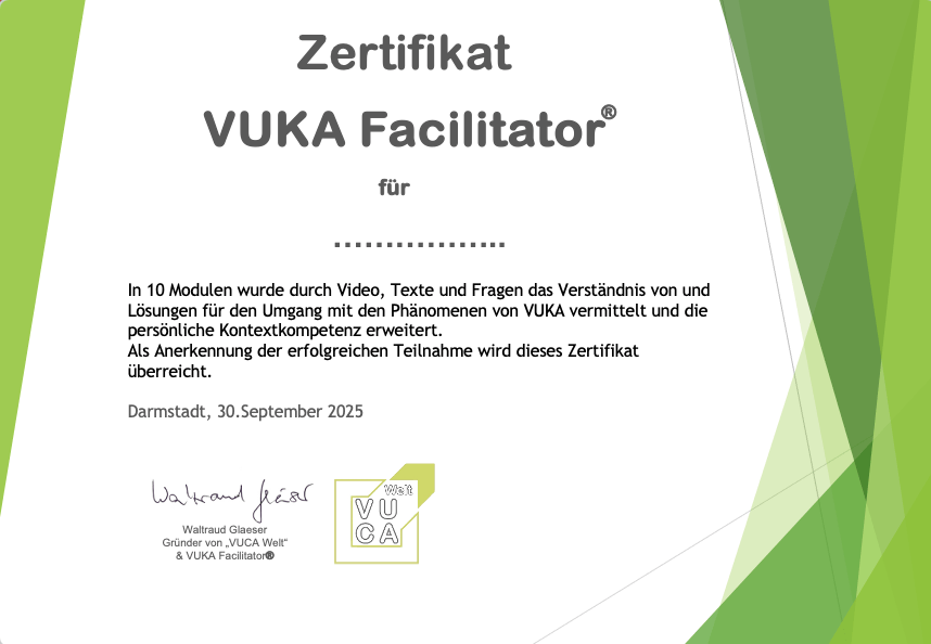 Zertifikat Muster Muster des Zertifikats